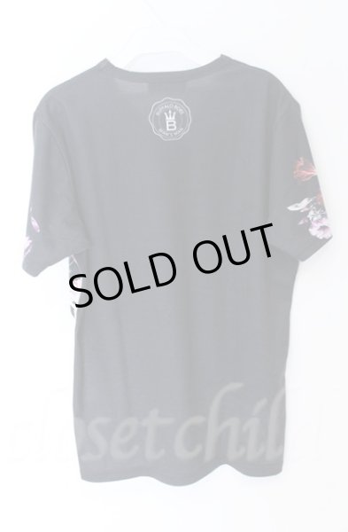 画像4: BUFFALO BOBS / YIN-YANG(イン-ヤン)花柄プリント Tシャツ 1-2 ブラックｘホワイト O-25-10-22-021-BU-ts-YM-OS (4)