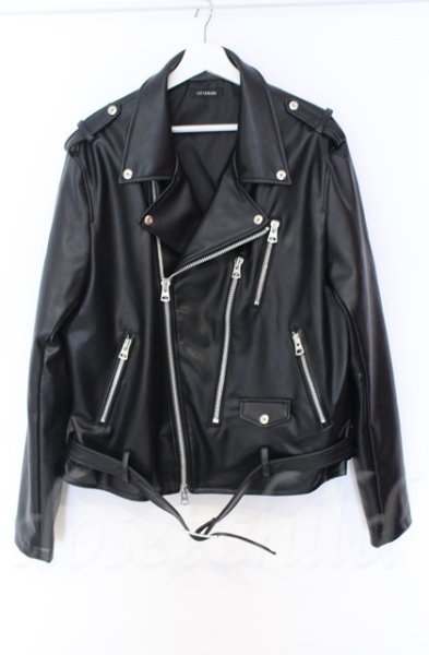 画像1: CIVARIZE / オーバーシルエットPUダブルライダースジャケット 4XL ブラック O-25-10-22-003-CI-ja-YM-OS (1)