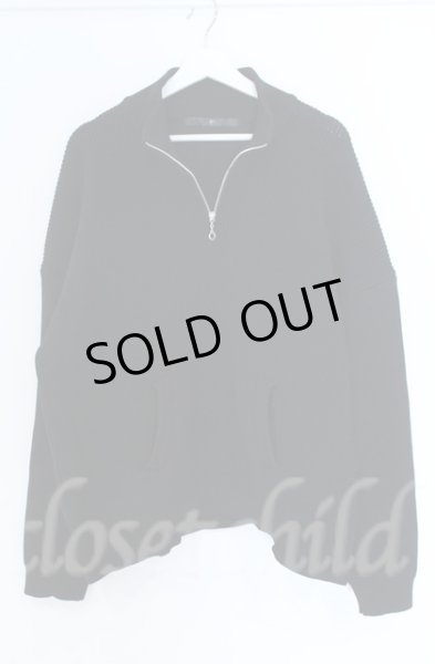 画像2: NO ID. / ハーフZIPニットプルオーバー ONE ブラック O-25-10-22-034-NO-to-YM-ZT57 (2)