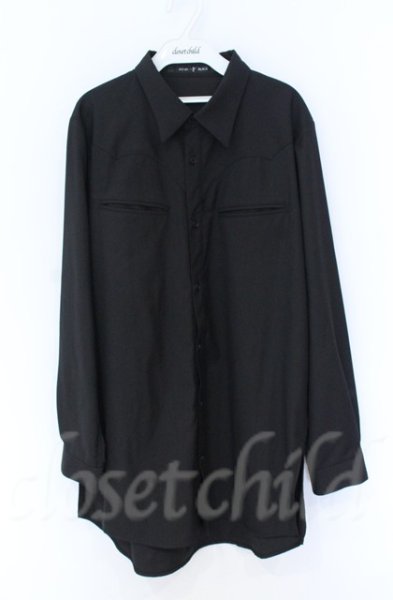 画像1: NO ID. BLACK / ウエスタンロングシャツ ONE ブラック O-25-10-22-036-NO-sh-YM-OS (1)