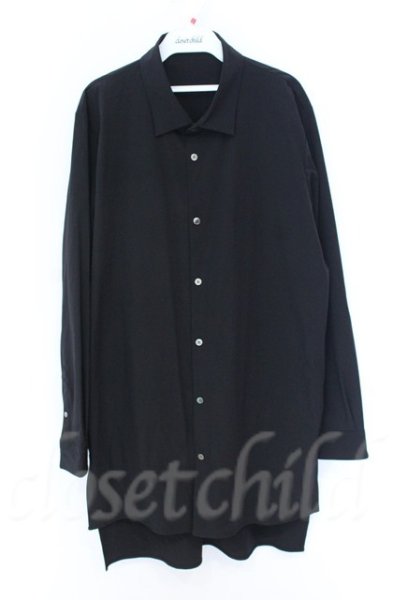 画像1: NO ID. BLACK / ストレッチロングシャツ ONE ブラック O-25-10-22-037-NO-sh-YM-OS (1)