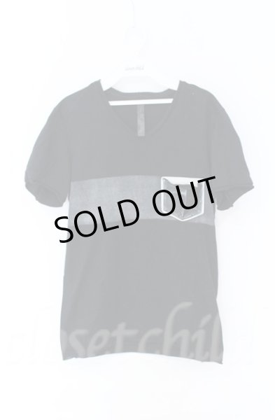 画像1: wjk / leather pocket-T with HANGA line Tシャツ M ブラック O-25-10-22-040-wj-ts-YM-ZT86 (1)