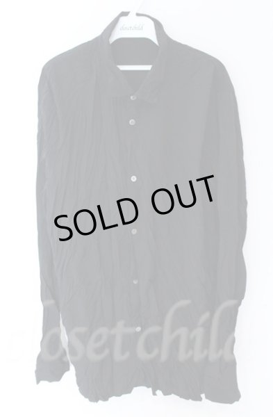 画像1: NO ID. BLACK / ワッシャーショートカラーシャツ ONE ブラック O-25-10-22-042-NO-sh-YM-ZT014 (1)