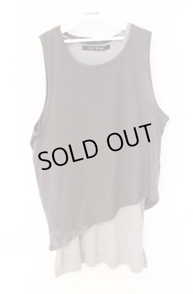 画像1: NO ID. BLACK / アシンメトリーレイヤードタンクトップ ONE グレー O-25-10-22-044-NO-to-YM-OS (1)