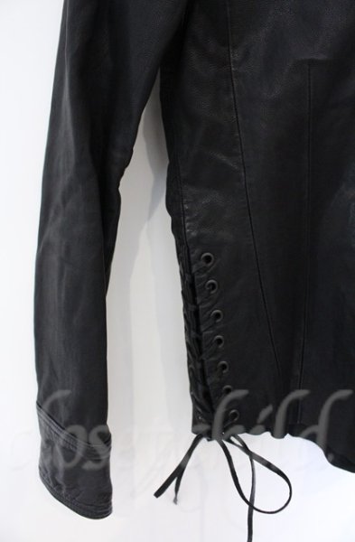 画像2: CIVARIZE / ゴートスキンレースアップウエスタンシャツ 44 ブラック O-25-10-22-004-CI-sh-YM-OS (2)