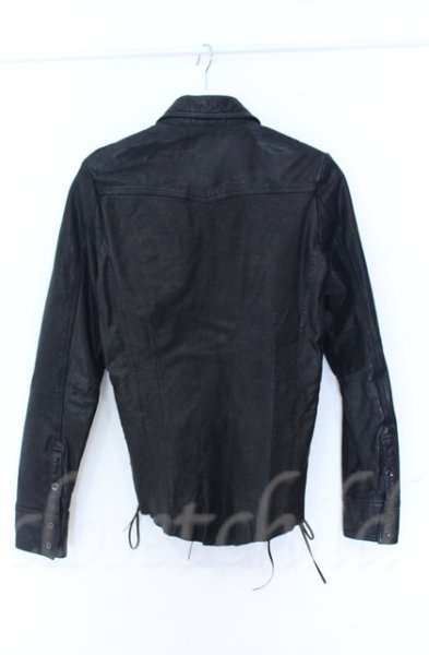 画像4: CIVARIZE / ゴートスキンレースアップウエスタンシャツ 44 ブラック O-25-10-22-004-CI-sh-YM-OS (4)