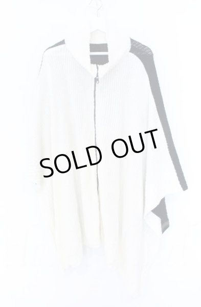 画像1: NO ID. / 3WAYニットZIPポンチョ ONE ホワイトｘブラック O-25-10-28-001-NO-to-YM-OS (1)