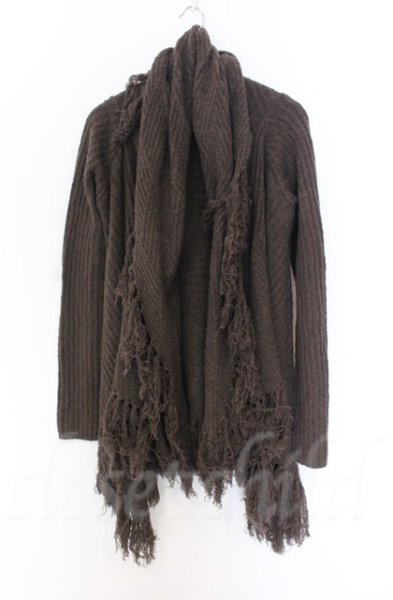 画像1: NO ID. / スラブニット3WAYフリンジガウン　カーディガン ONE グレー O-25-10-28-003-NO-to-YM-OS (1)