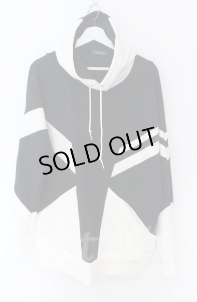 画像1: TORNADO MART / パッチドルマンフーディー　パーカー L ブラックｘホワイト O-25-10-28-024-TO-to-YM-ZT012 (1)