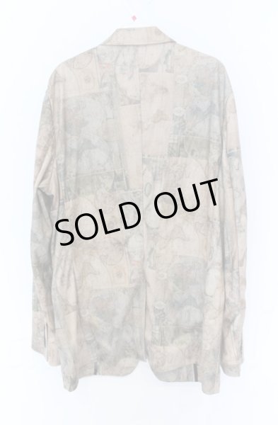 画像3: NO ID. / ワールドマッププリントノッチドラペルテーラードジャケット 3 ベージュ O-25-10-28-025-NO-ja-YM-OS (3)