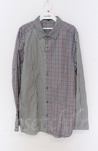 画像1: NO ID. BLACK / タータンストライプチェンジングシャツ 3 グレー O-25-10-28-032-NO-sh-YM-OS (1)