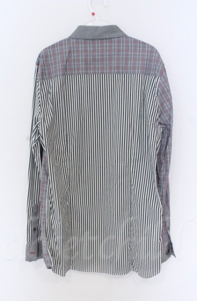 画像2: NO ID. BLACK / タータンストライプチェンジングシャツ 3 グレー O-25-10-28-032-NO-sh-YM-OS (2)