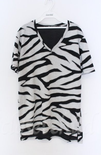 画像1: NO ID. BLACK / オパール加工レイヤードTシャツ 2 ブラックｘグレー O-25-10-28-034-NO-ts-YM-OS (1)