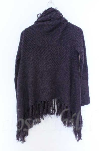 画像3: NO ID. BLACK / ケーブルニット3WAYフリンジガウン ONE パープル O-25-10-28-004-NO-to-YM-OS (3)