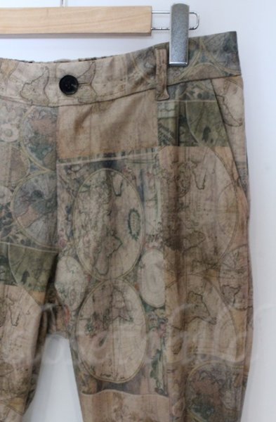 画像2: NO ID. / ワールドマッププリントアンクルイージートラウザーズパンツ 3 ベージュ O-25-10-28-041-NO-pa-YM-OS (2)