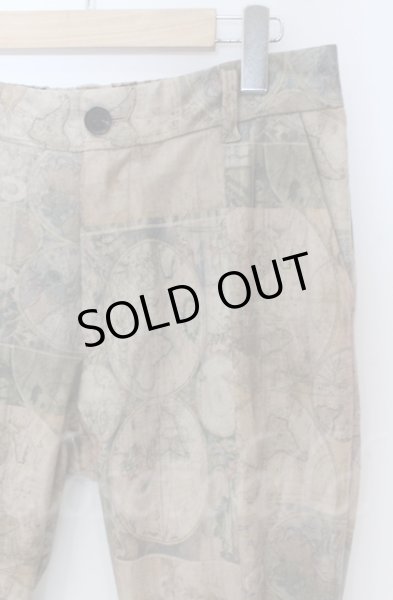 画像2: NO ID. / ワールドマッププリントアンクルイージートラウザーズパンツ 3 ベージュ O-25-10-28-041-NO-pa-YM-ZT1031P (2)