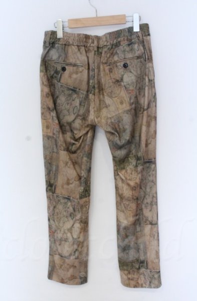 画像3: NO ID. / ワールドマッププリントアンクルイージートラウザーズパンツ 3 ベージュ O-25-10-28-041-NO-pa-YM-OS (3)