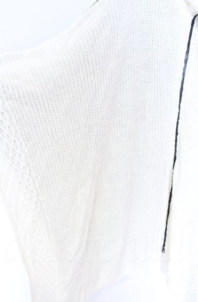 画像2: NO ID. / 3WAYニットZIPポンチョ ONE ホワイトxブラック O-25-10-28-001-NO-to-YM-OS (2)