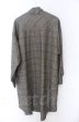 画像3: NO ID. / グレンチェックBIGロングガウン ONE グレー O-25-10-28-005-NO-ja-YM-OS (3)