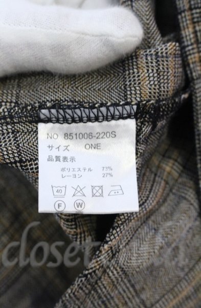 画像4: NO ID. / グレンチェックBIGロングガウン ONE グレー O-25-10-28-005-NO-ja-YM-OS (4)