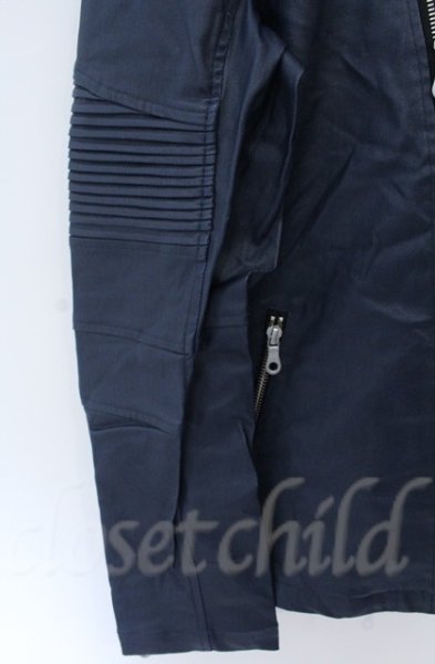 画像3: NO ID. BLACK / コーティングストレッチWライダースジャケット 3 ネイビー O-25-10-28-006-NO-ja-YM-OS (3)