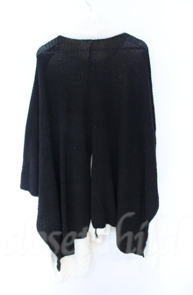 画像3: NO ID. / 3WAYニットZIPポンチョ ONE ホワイトxブラック O-25-10-28-001-NO-to-YM-OS (3)