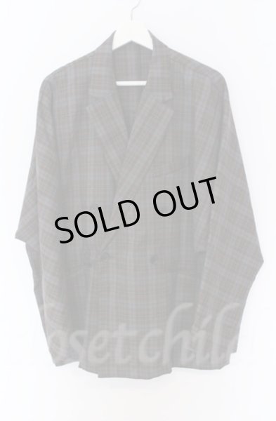 画像1: NO ID. / ドルマンスリーブダブルブレストジャケット ONE ブルーチェックｘブラウン O-25-10-28-011-NO-ja-YM-OS (1)