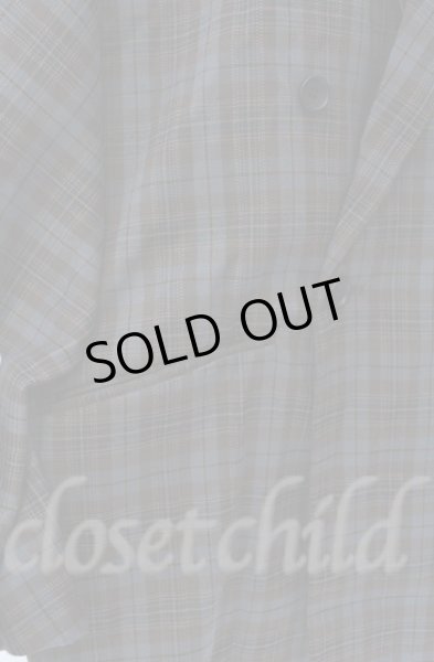 画像2: NO ID. / ドルマンスリーブダブルブレストジャケット ONE ブルーチェックｘブラウン O-25-10-28-011-NO-ja-YM-OS (2)