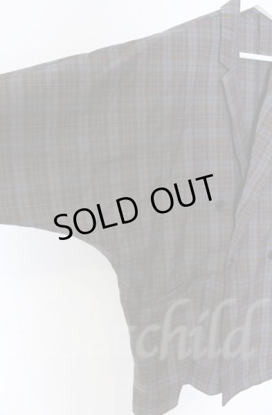 画像3: NO ID. / ドルマンスリーブダブルブレストジャケット ONE ブルーチェックｘブラウン O-25-10-28-011-NO-ja-YM-OS (3)