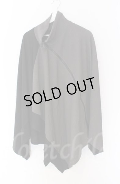 画像1: NO ID. BLACK / 3WAYリブZIPポンチョ ONE ブラックｘチャコール O-25-10-28-002-NO-to-YM-ZT013 (1)