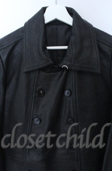 画像2: NO ID. / ラムレザーWブレストコート 2 ブラック O-25-10-28-013-NO-ou-YM-OS (2)