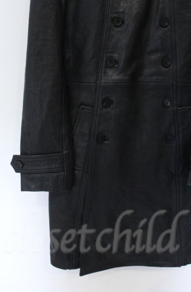 画像3: NO ID. / ラムレザーWブレストコート 2 ブラック O-25-10-28-013-NO-ou-YM-OS (3)