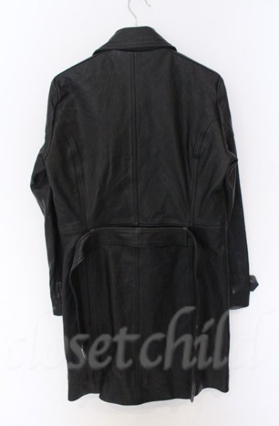 画像4: NO ID. / ラムレザーWブレストコート 2 ブラック O-25-10-28-013-NO-ou-YM-OS (4)