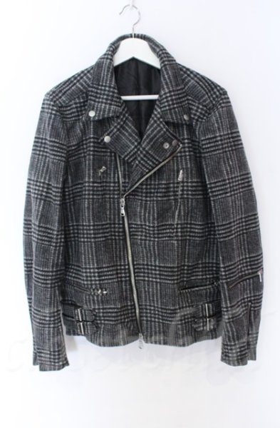 画像1: NO ID. BLACK / ウールライトニングWライダースジャケット 3 グレー O-25-10-28-015-NO-ou-YM-OS (1)