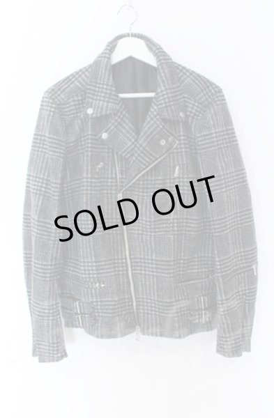 画像1: NO ID. BLACK / ウールライトニングWライダースジャケット 3 グレー O-25-10-28-015-NO-ou-YM-M001 (1)