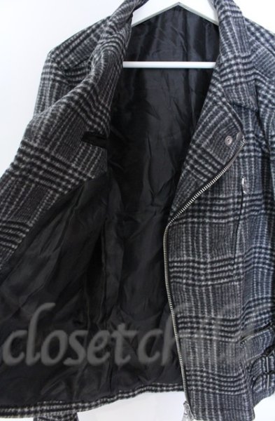 画像2: NO ID. BLACK / ウールライトニングWライダースジャケット 3 グレー O-25-10-28-015-NO-ou-YM-OS (2)