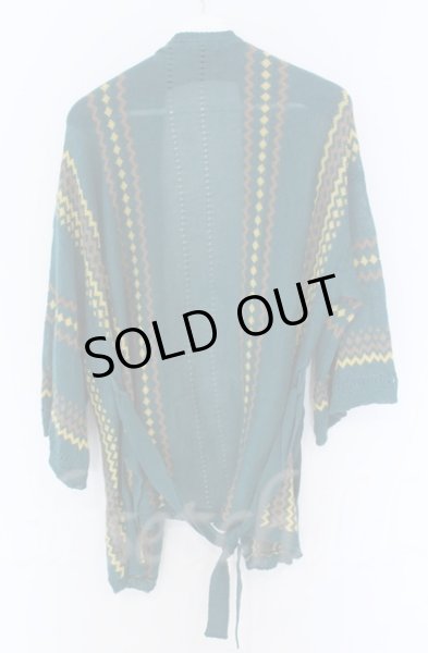 画像2: NO ID. / ネイティブパターンニットフレアスリーブガウン　カーディガン ONE グリーン O-25-10-28-019-NO-to-YM-ZT011 (2)