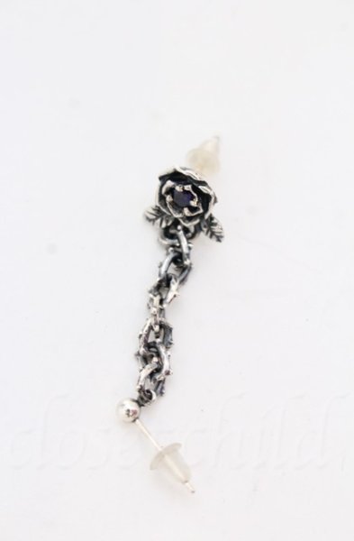 画像1: DEAL DESIGN / DEAL TEARS チェーンローズピアス  シルバーｘブルー O-25-11-06-021-DE-ac-YM-OS (1)