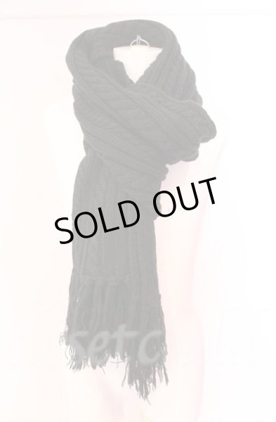 画像1: Moonage Devilment / ケーブルニットロングストール F ブラック O-25-11-06-034-Mo-0-YM-ZT160 (1)