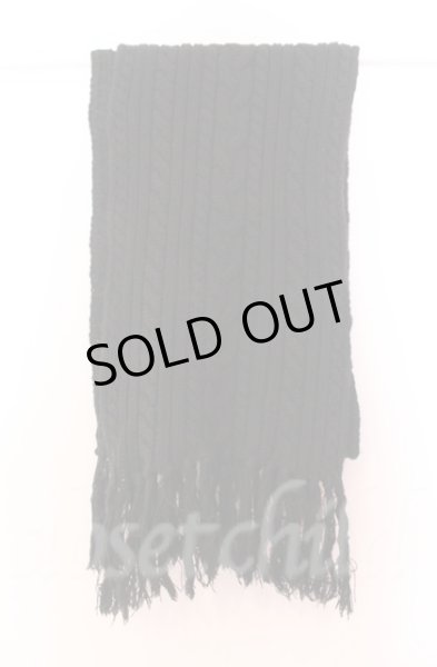 画像2: Moonage Devilment / ケーブルニットロングストール F ブラック O-25-11-06-034-Mo-0-YM-ZT160 (2)