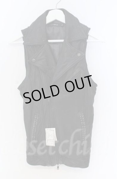 画像1: CIVARIZE / ゴートレザースタッズダブルライダースベスト 44 ブラック O-25-11-06-004-CI-to-YM-OS (1)