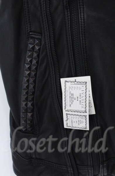 画像2: CIVARIZE / ゴートレザースタッズダブルライダースベスト 44 ブラック O-25-11-06-004-CI-to-YM-OS (2)