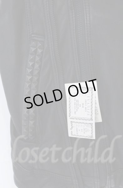 画像2: CIVARIZE / ゴートレザースタッズダブルライダースベスト 44 ブラック O-25-11-06-004-CI-to-YM-OS (2)