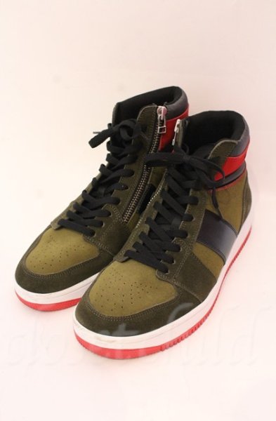 画像1: MSML / SUEDE ZIP SNEAKER スニーカー 27cm カーキ O-25-11-06-042-MM-sho-YM-OS (1)