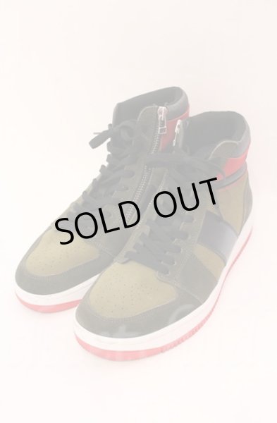 画像1: MSML / SUEDE ZIP SNEAKER スニーカー 27cm カーキ O-25-11-06-042-MM-sho-YM-ZT-S003 (1)