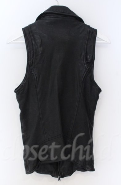 画像4: CIVARIZE / ゴートレザースタッズダブルライダースベスト 44 ブラック O-25-11-06-004-CI-to-YM-OS (4)