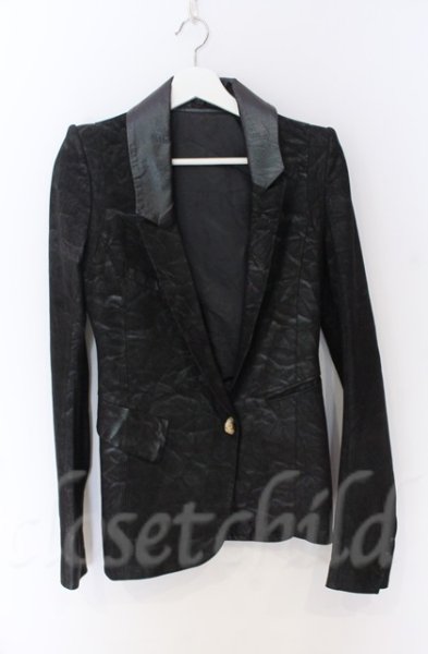 画像1: IFSIXWASNINE / JK-W PEAK+SKL ラムヌバックグリッターテーラードジャケット レディース1 グリーンラメｘブラック O-25-11-06-007-IF-ja-YM-OS (1)