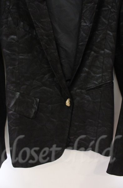 画像4: IFSIXWASNINE / JK-W PEAK+SKL ラムヌバックグリッターテーラードジャケット レディース1 グリーンラメｘブラック O-25-11-06-007-IF-ja-YM-OS (4)