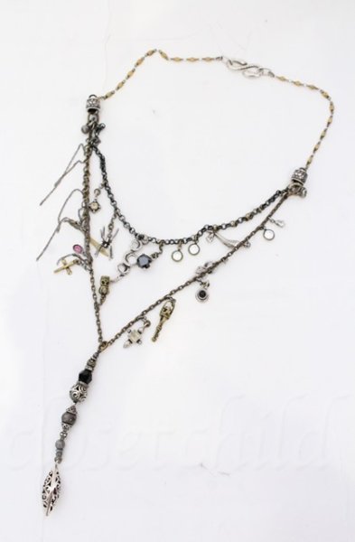 画像1: gunda / TAROT NERO ネックレス 首周り45cm シルバーｘゴールド O-25-11-06-010-gu-ac-YM-OS (1)