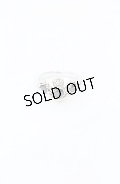 画像1: Justin Davis / PRINCESS HEART リング 9号 シルバーｘオニキス O-25-11-06-015-Ju-ac-YM-OS (1)